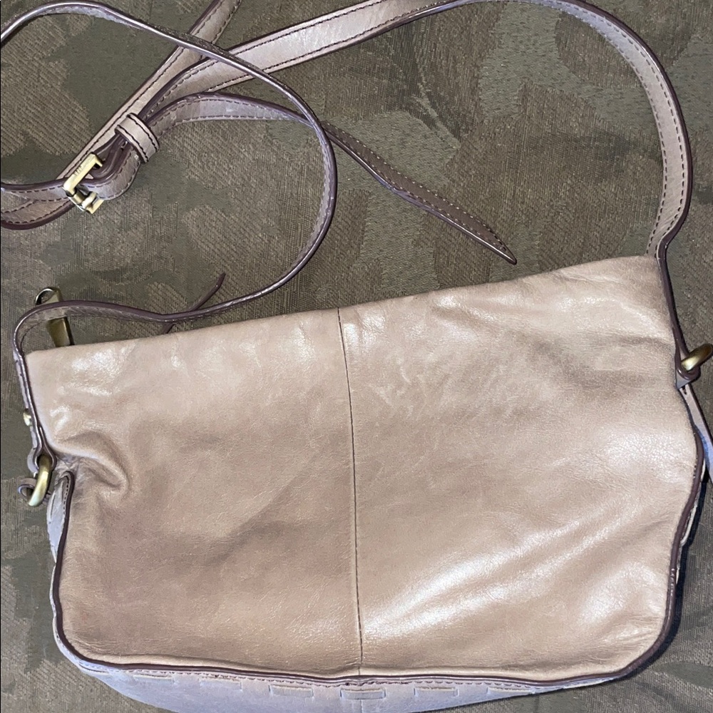 HOBO Cream Leather Shoulder Bag